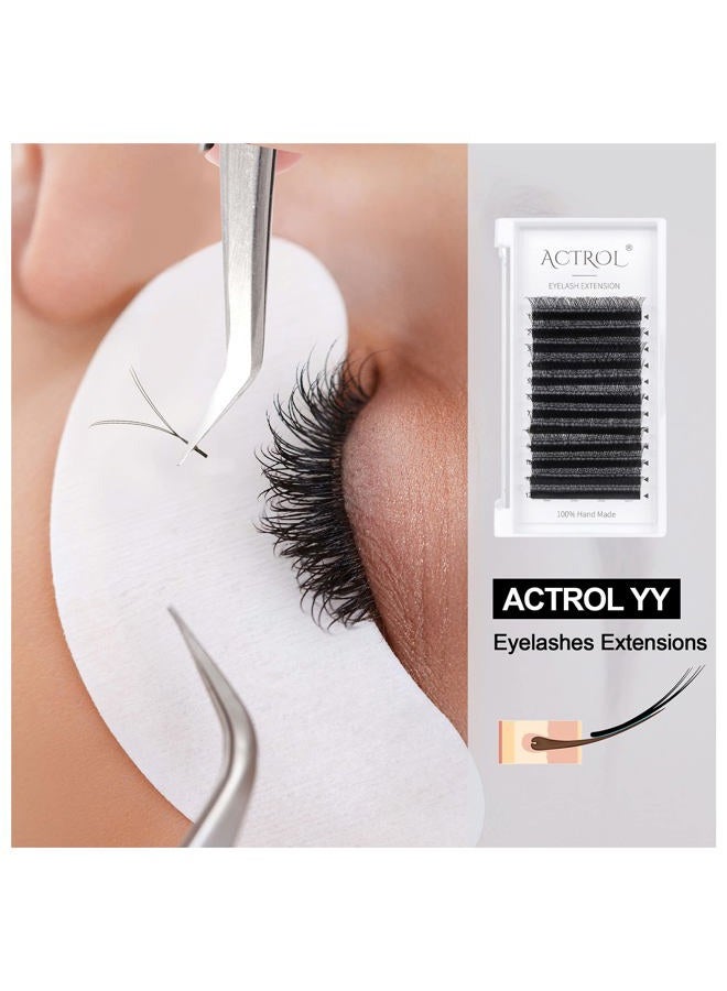 ACTROL YY Eyelashes Extension Lashes Black D Curl 0.05mm 8-15mm Mix Lash Volume Extension Easy Fans Y Shaped Premade Soft Eyelashes Supply - Image 4